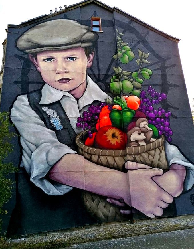 Paisley mural No. 22: "Castle Street" by Mark Worst on Castle Street, Paisley town centre